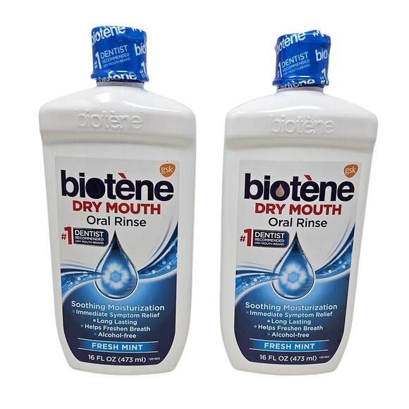 2 NEW Sealed Biotene Dry Mouth Oral Rinse Fresh Mint Exp 2027 Moisturizing - Picture 1 of 3